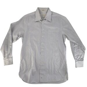 JW Nordstrom Men's Striped Dress Shirt 15 1/2 35 Cotton Italian Fabric Hong Kong